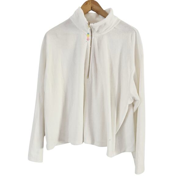 NWD Stoney Clover Target White Terry Pullover 1/2 Zip Sweatshirt Size 1X - Picture 1 of 7